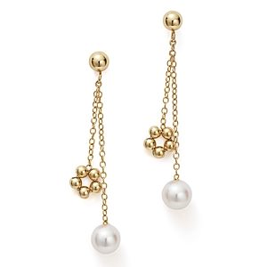 Bloomingdale's Cultured Freshwater Pearl & Beaded Dangle Charm Earrings in 14K Yellow Gold - 100% Exclusive- 2710128