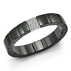 Roberto Demeglio 18K White Gold & Black Ceramic Domino Square Stretch Bracelet with Diamonds- 2728392