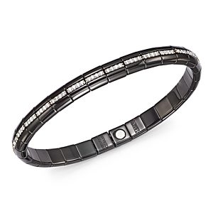 Roberto Demeglio 18K White Gold & Black Ceramic Pura Eternity Stretch Bracelet with Diamonds- 2728378