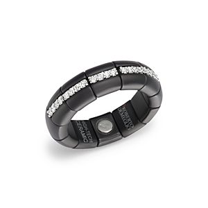 Roberto Demeglio 18K White Gold & Matte Black Ceramic Pura Ring with Diamonds- 2728370