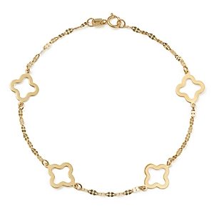 Bloomingdale's Made in Italy Quatrefoil Station Bracelet in 14K Yellow Gold - 100% Exclusive- 2792763