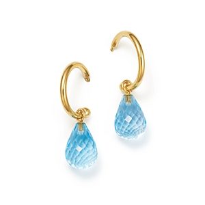 Bloomingdale's Blue Topaz Briolette Hoop Drop Earrings in 14K Yellow Gold - 100% Exclusive- 2795154