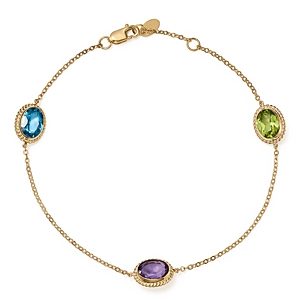 Bloomingdale's Multi Gemstone Oval Station Bracelet in 14K Yellow Gold - 100% Exclusive- 2795159