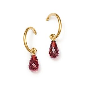 Bloomingdale's Garnet Briolette Hoop Drop Earrings in 14K Yellow Gold - 100% Exclusive- 2795156