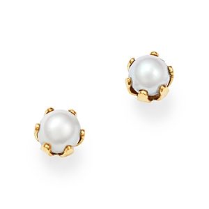 Bloomingdale's Cultured Freshwater Pearl Stud Earrings in 14K Yellow Gold, 3mm - 100% Exclusive- 2905543