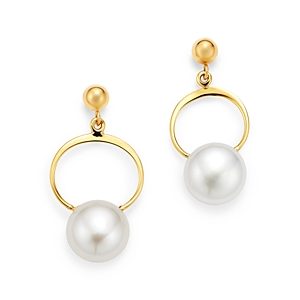 Bloomingdale's Cultured Freshwater Pearl Swing Earrings in 14K Yellow Gold - 100% Exclusive- 2905546