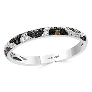 Bloomingdale's Black, White & Brown Diamond Leopard Spot Ring in 14K White Gold - 100% Exclusive- 2890125