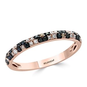 Bloomingdale's Black, White & Brown Diamond Stacking Ring in 14K Rose Gold - 100% Exclusive- 2890124