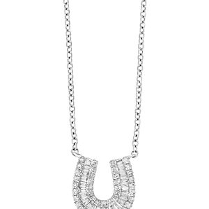 Bloomingdale's Diamond Baguette Horseshoe Pendant Necklace in 14K White Gold, 0.33 ct. t.w. - 100% Exclusive- 2890107