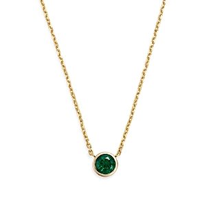 Bloomingdale's Emerald Bezel Pendant Necklace in 14K Yellow Gold, 16 - 100% Exclusive- 2908111