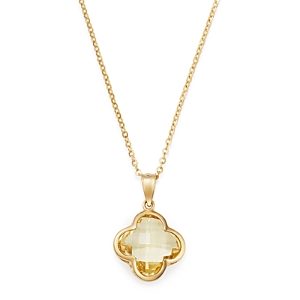 Bloomingdale's Lemon Quartz Clover Pendant Necklace in 14K Yellow Gold, 18 - 100% Exclusive- 2907263