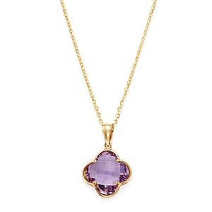 Bloomingdale's Amethyst Clover Pendant Necklace in 14K Yellow Gold, 18 - 100% Exclusive- 2907262