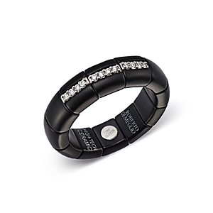 Roberto Demeglio 18K White Gold & Matte Black Ceramic Ring with Diamonds- 2896603
