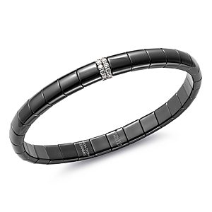 Roberto Demeglio 18K White Gold & Black Ceramic Pura Stretch Bracelet with Diamonds- 2896622