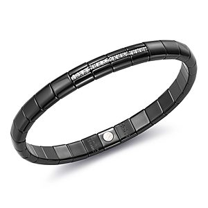 Roberto Demeglio 18K White Gold & Black Ceramic Pura Stretch Bracelet with Diamonds- 2896621