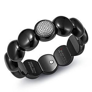 Roberto Demeglio 18K White Gold & Black Ceramic Dama Stretch Bracelet with Diamonds- 2896623