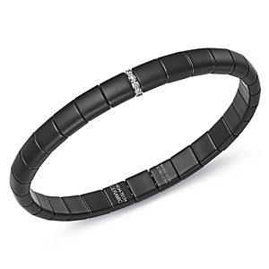 Roberto Demeglio 18K White Gold & Matte Black Ceramic Pura Stretch Bracelet with Diamonds- 2896607