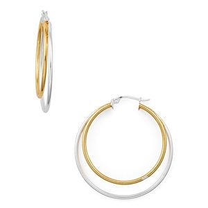 Aqua Double Hoop Earrings in 18K Gold-Plated Sterling Silver and Sterling Silver - 100% Exclusive- 2979297