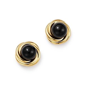Bloomingdale's Onyx Swirl Stud Earrings in 14K Yellow Gold - 100% Exclusive- 2979914
