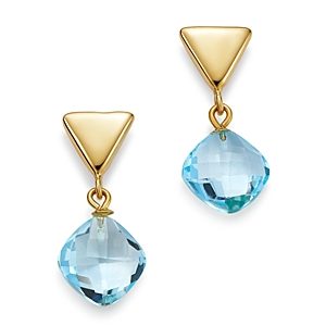 Bloomingdale's Blue Topaz Triangle Drop Earrings in 14K Yellow Gold - 100% Exclusive- 2979925