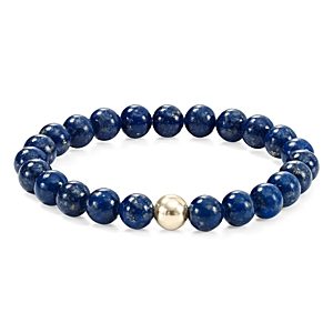 Aqua Beaded Stretch Bracelet in Gold Tone-Plated Sterling Silver - 100% Exclusive- 4059427