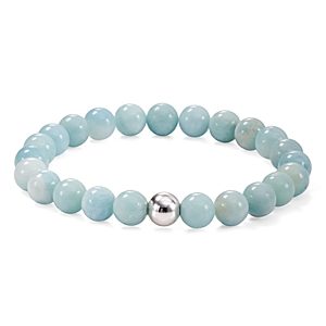 Aqua Sterling Silver & Stone Beaded Stretch Bracelet - 100% Exclusive- 3845268