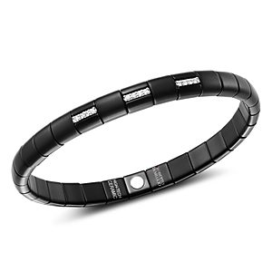 Roberto Demeglio 18K White Gold & Matte Black Ceramic Pura Stretch Bracelet with Diamonds- 2896620