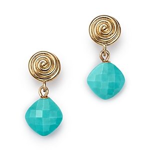 Bloomingdale's Turquoise Swirl Drop Earrings in 14K Yellow Gold - 100% Exclusive- 3000739