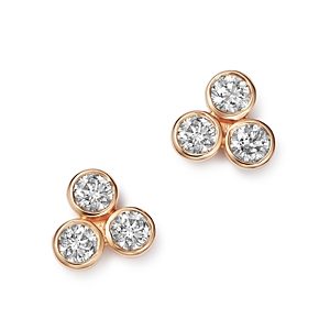 Bloomingdale's Diamond Three Stone Stud Earrings in 14K Rose Gold, 0.30 ct. t.w. - 100% Exclusive- 2949799