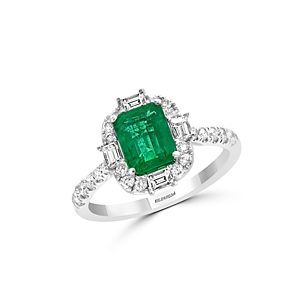 Bloomingdale's Emerald & Diamond Cocktail Ring in 14K White Gold - 100% Exclusive- 2630766