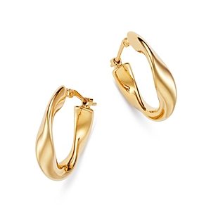 Bloomingdale's Flat Twist Hoop Earrings in 14K Yellow Gold - 100% Exclusive- 3074921