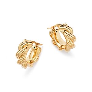 Bloomingdale's Knotted Small Hoop Earrings in 14K Yellow Gold - 100% Exclusive- 3074923