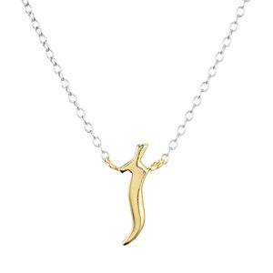 Argento Vivo Two Tone Gothic Initial Pendant Necklace, 16- 3081133
