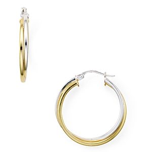 Aqua Double Tube Hoop Earrings in 18K Gold-Plated Sterling Silver and Sterling Silver - 100% Exclusive- 3091428