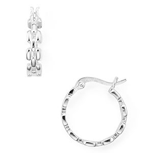 Aqua Chain-Effect Sterling Silver Hoop Earrings - 100% Exclusive- 3091427