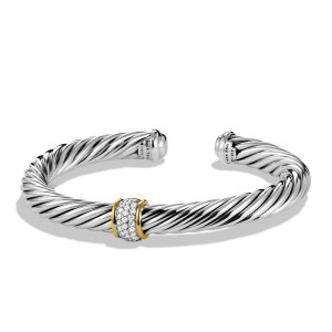 Cable Classics Bracelet with Diamonds and Gold- sku180491497
