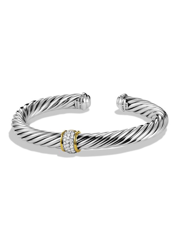 Cable Classics Bracelet with Diamonds and Gold- sku180491497