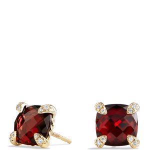 8mm Chatelaine Garnet Earrings with Diamonds- sku167330225