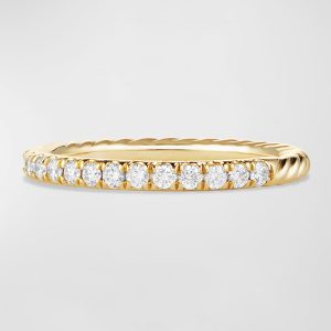 Cable Collectibles Pave Diamond Band Ring in 18K Yellow Gold, Size 7- sku164180268
