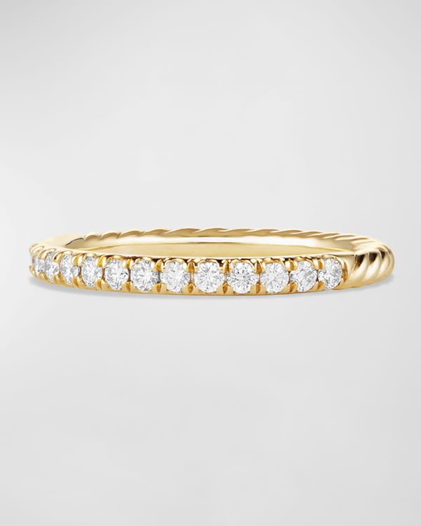 Cable Collectibles Pave Diamond Band Ring in 18K Yellow Gold, Size 7- sku164180268