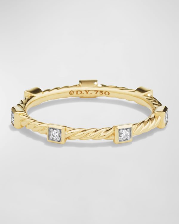 Cable Collectibles 18K Diamond Stacking Ring, Size 7- sku164180243