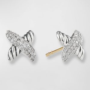X Earrings with Diamonds- sku142541362