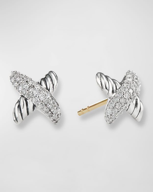 X Earrings with Diamonds- sku142541362