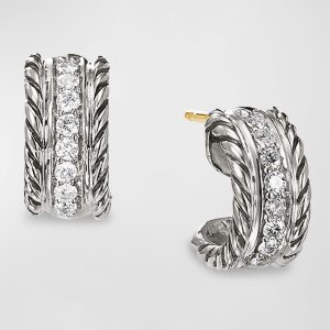 Petite Pave Huggie Hoop- sku17740058