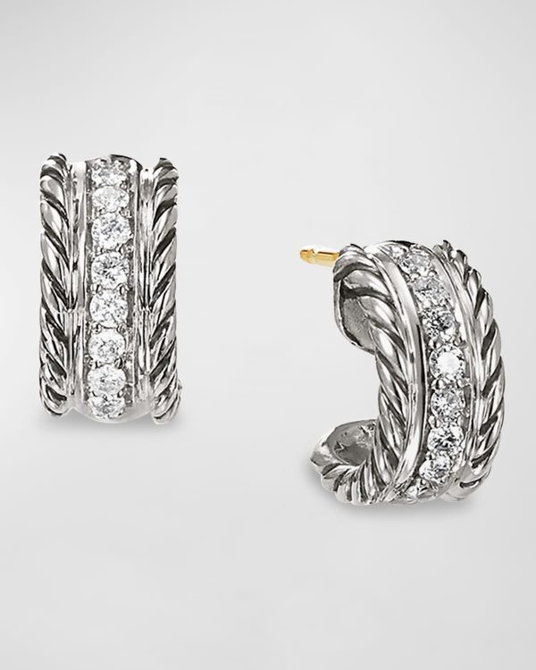 Petite Pave Huggie Hoop- sku17740058