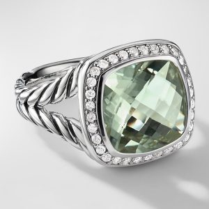 Albion Ring with Gemstone and Diamonds in Silver, 11mm- sku168180312