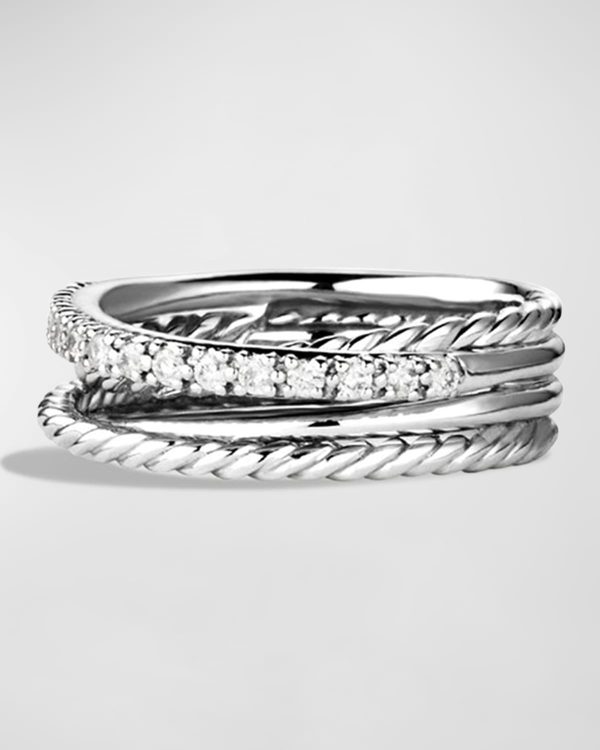 Crossover Ring with Diamonds- sku168181306