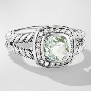 Petite Albion Ring with Gemstone and Diamonds in Silver, 7mm- sku168180448