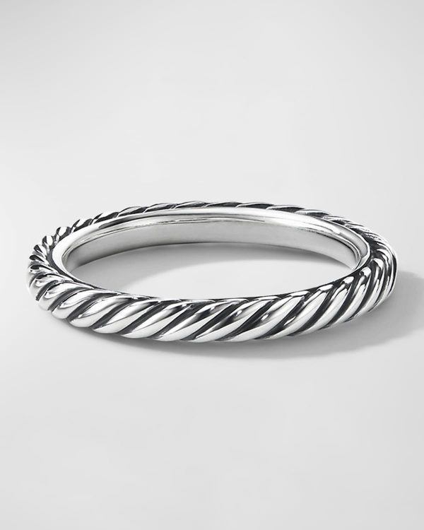 Cable Collectibles Band Ring in Silver, 3mm- sku186700368