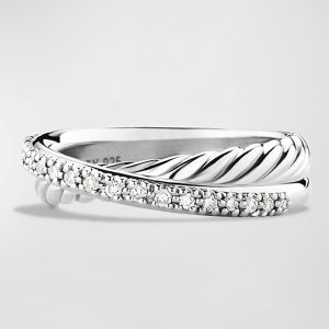 Crossover Ring with Diamonds- sku32130041